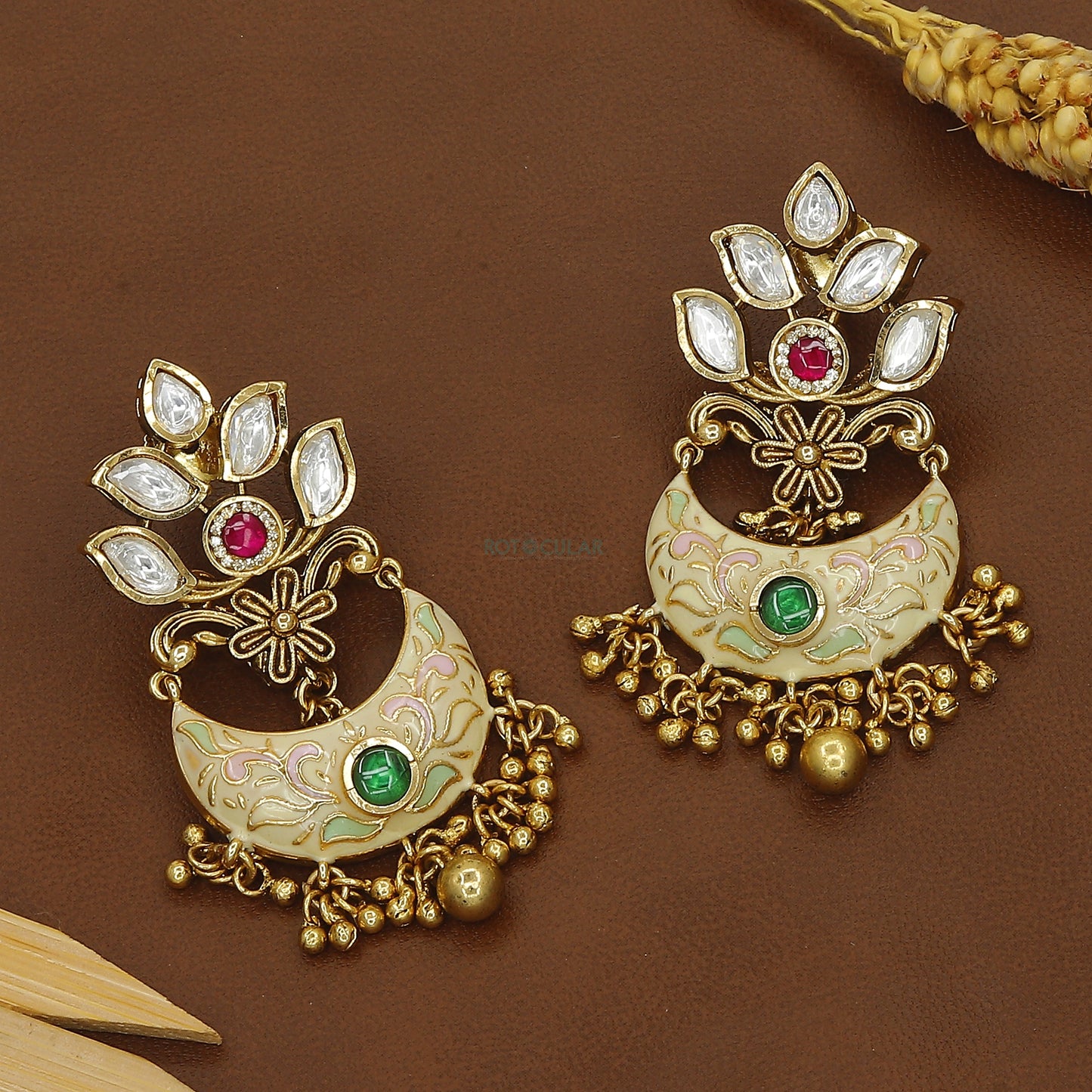 Big Wedding Kundan Pastel Design Short Necklace