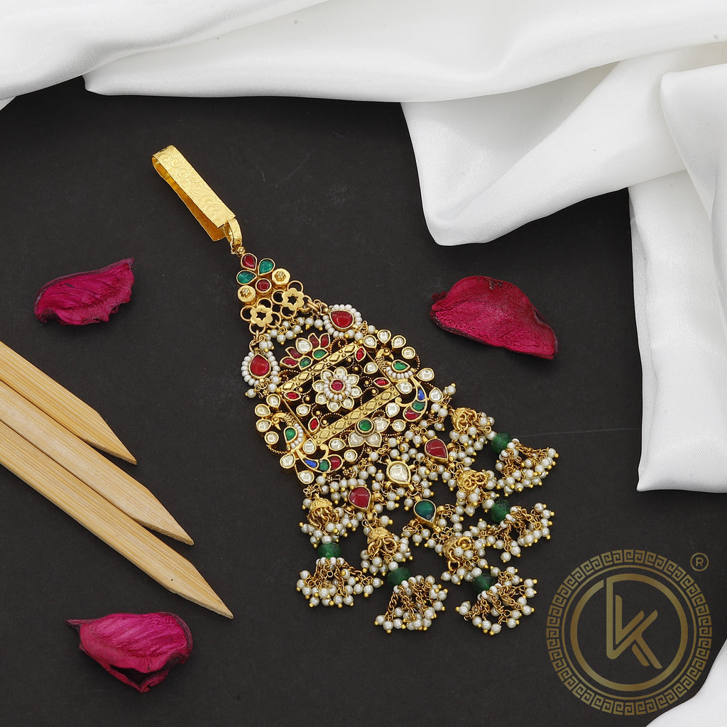 Bridal Gold Plated Kamarbandh with Kundan & Pearl Embellishments