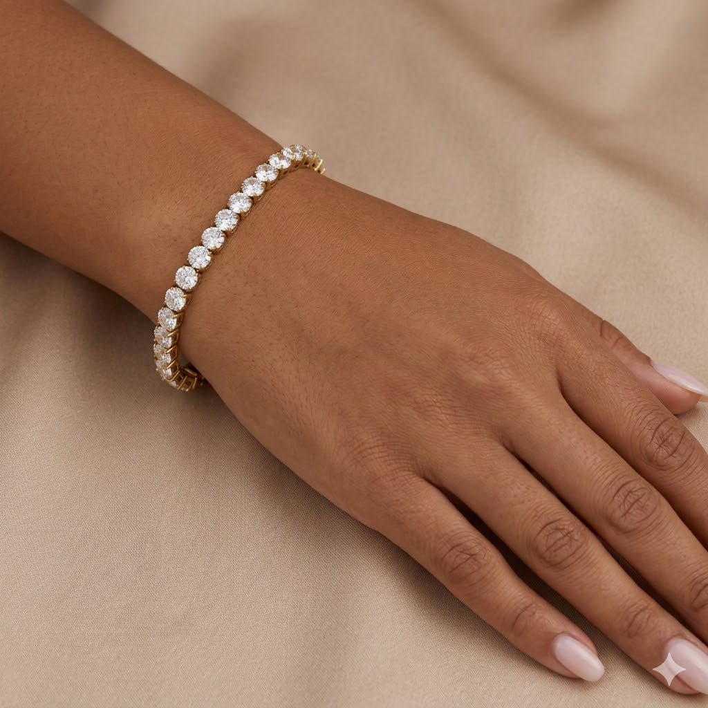 Elegant Gold Crystal Tennis Bracelet