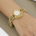 Traditional Gold Toned Meenakari Bracelet Watch
