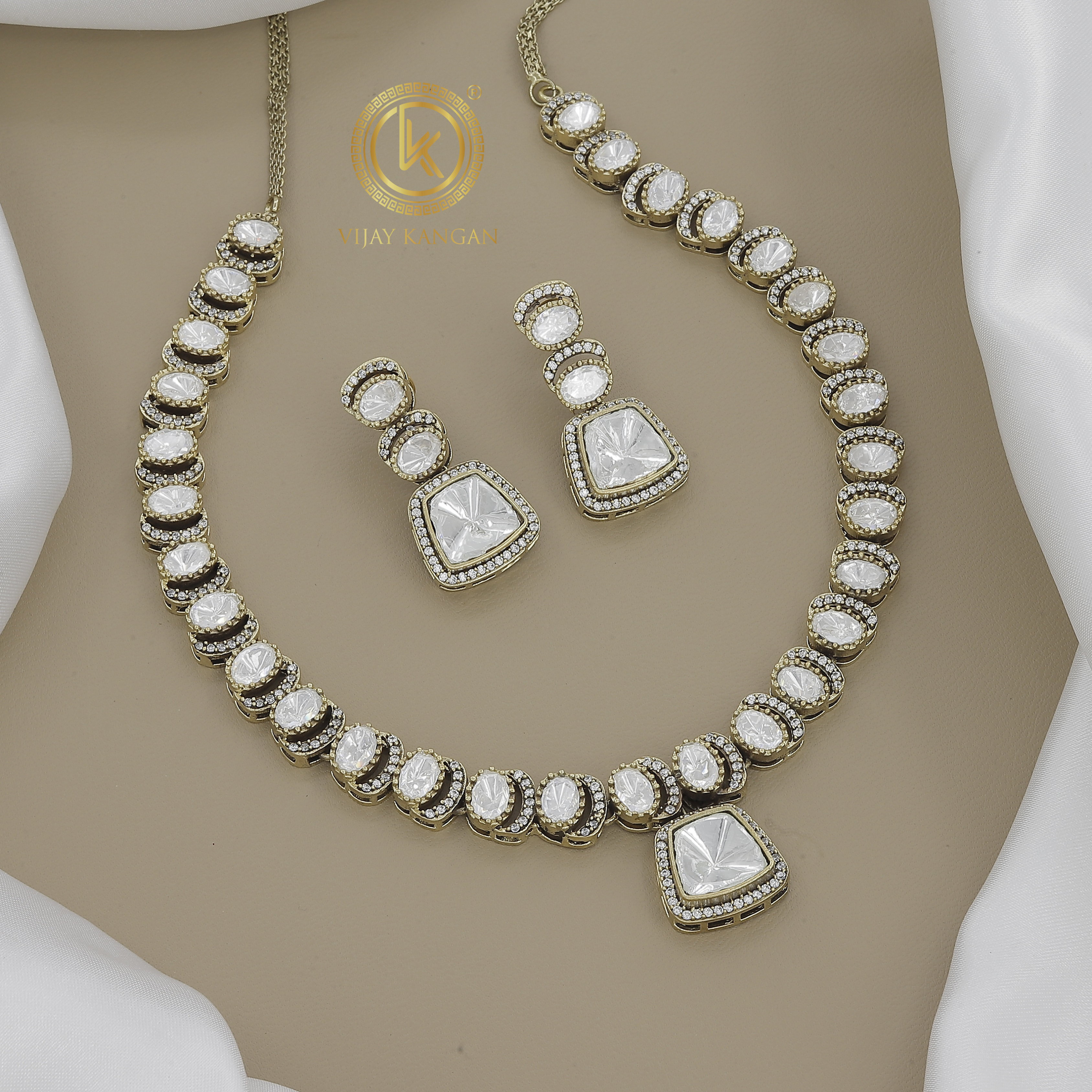 Dainty Moissanite Necklace and Earring Set