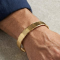 Minimalist Gold Stripped Cuff Kada for Men