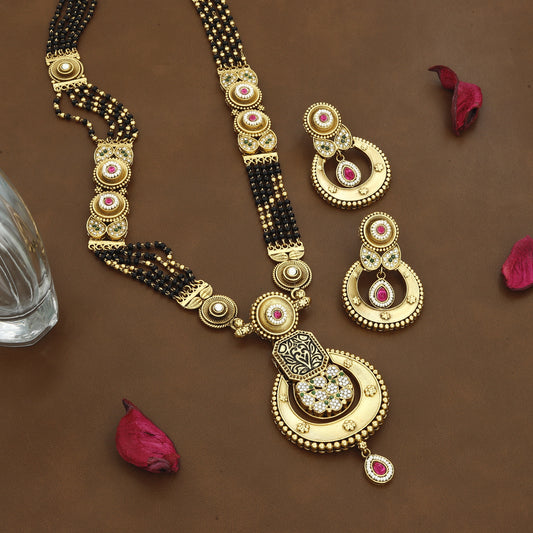 Elegant Mina Mangalsutra Necklace & Earring Set