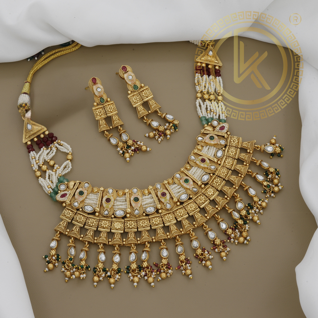 Ethnic Intricate Antique Design Necklace Set