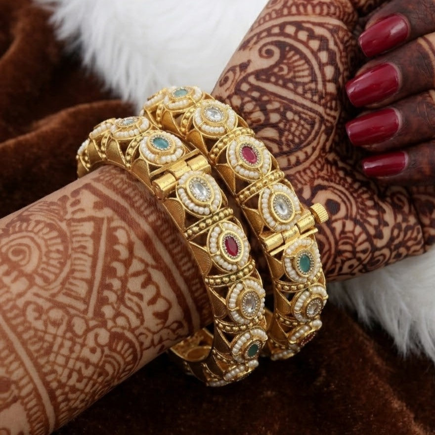 Multi Color Kundan Antique Patla