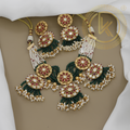 Floral Design Antique Kundan Necklace Set