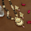 Gold-Plated Mangalsutra Set with Geometric Accents