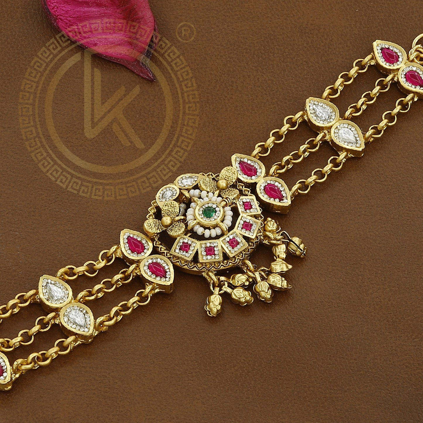 Kundan & Ruby Stone Antique Bracelet