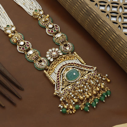 Long Elegant Heritage Necklace With Long Earrings