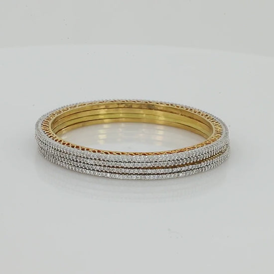 Four White Diamond Bangles