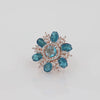 Flower Design Ring With Color Stone
