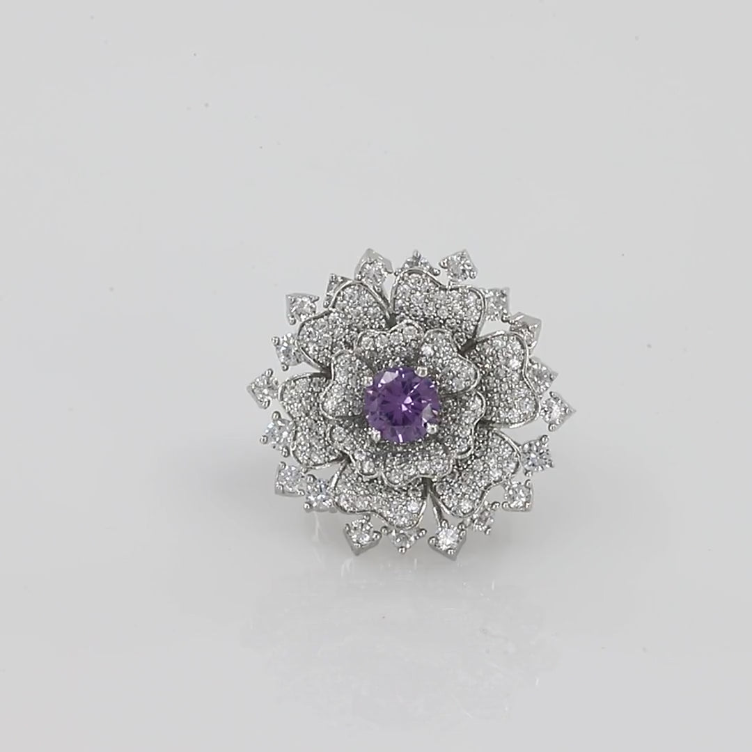 Flower Design Diamond Ring For Women