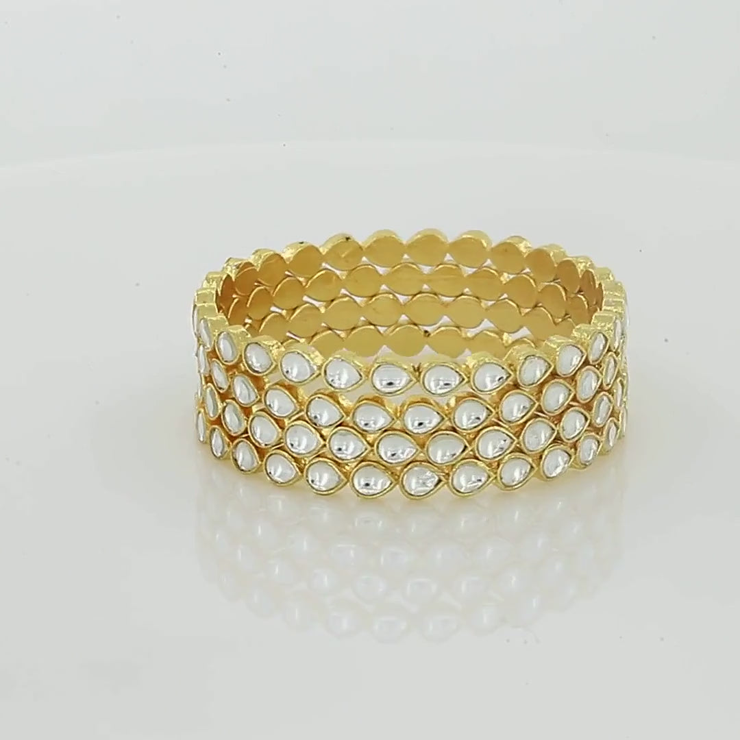 Marquise Cut Kundan Bangles For Women
