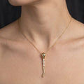 Delicate Accent Pendant Modern Gold Wavy Drop Necklace