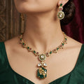 Traditional Jadau Parrot Motif Necklace & Earring Set