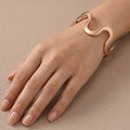 Minimalist Squiggle Open Bangle Wavy Gold Cuff Bracelet