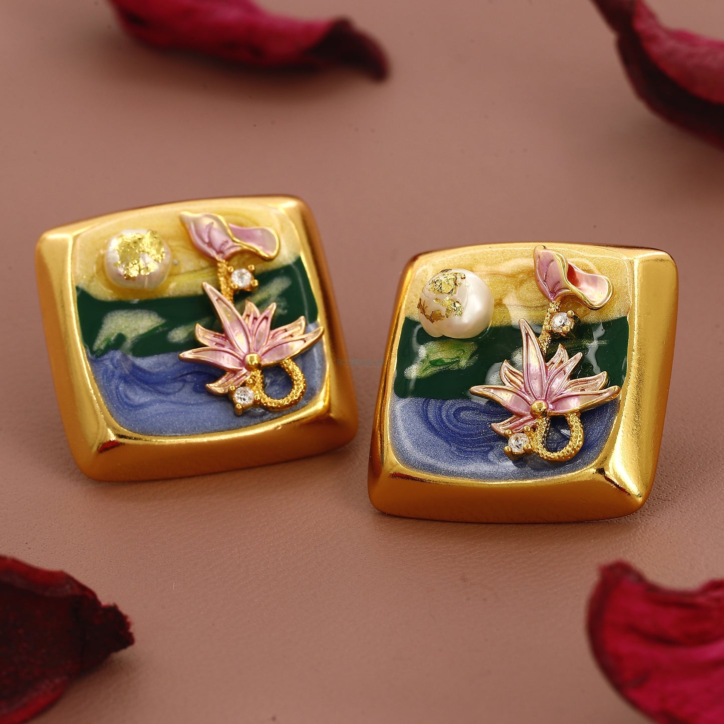 Square Shape Big Size Vintage Earrings
