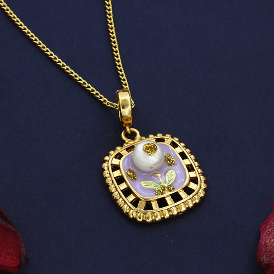 Square Shape Flower Design Vintage Necklace