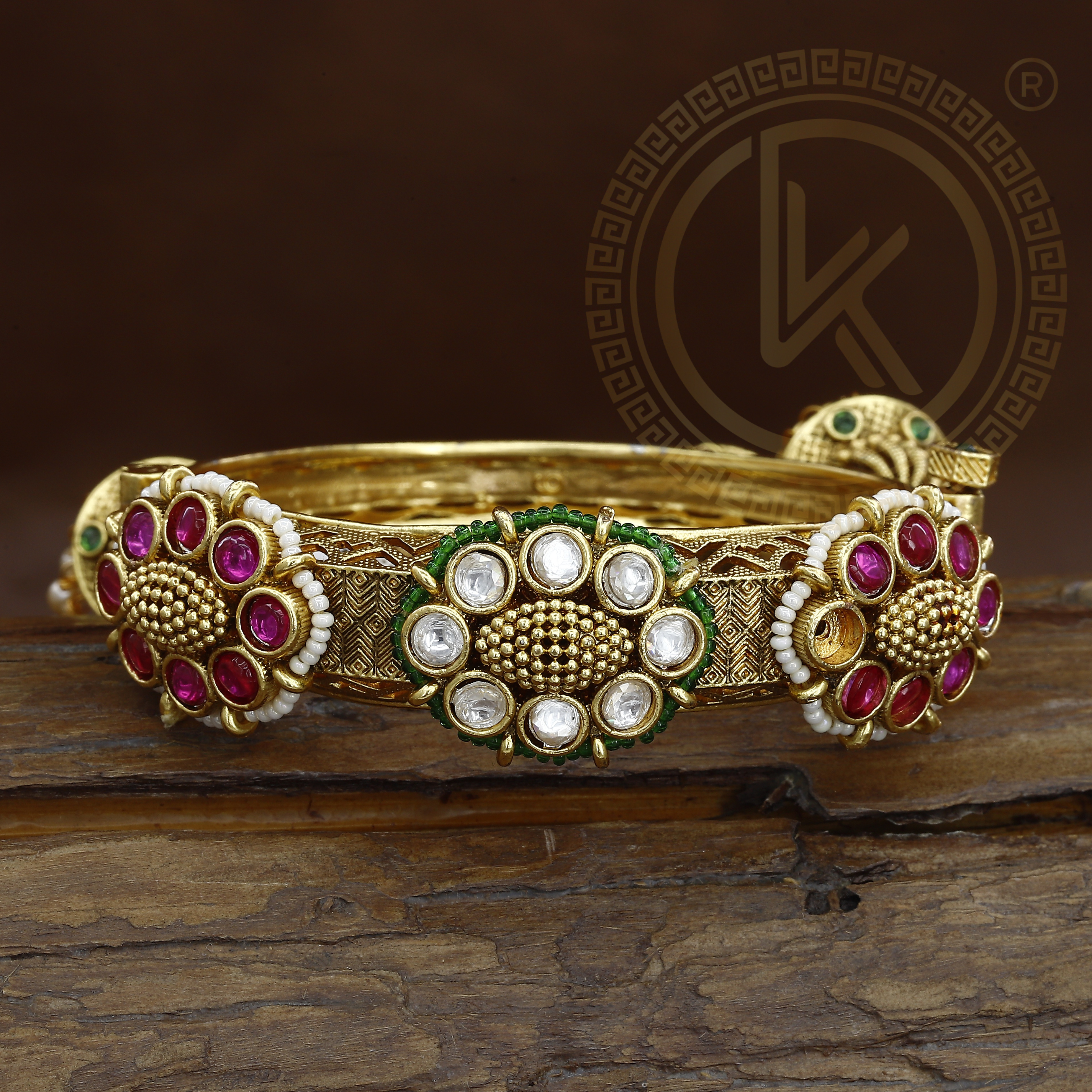 Statement Kundan Antique Kada for Weddings & Festivals