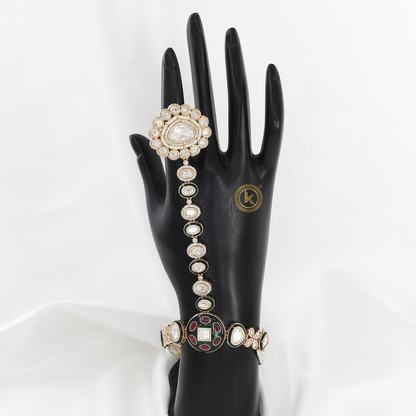Stylish Bridal Hath Panja with Black & Gold Details