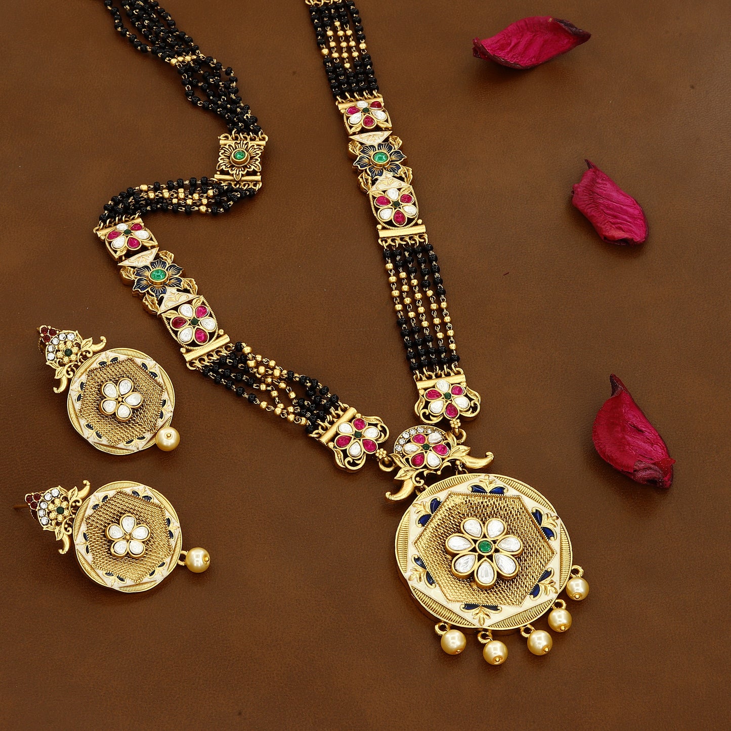 Traditional Black Beads Mangalsutra Set