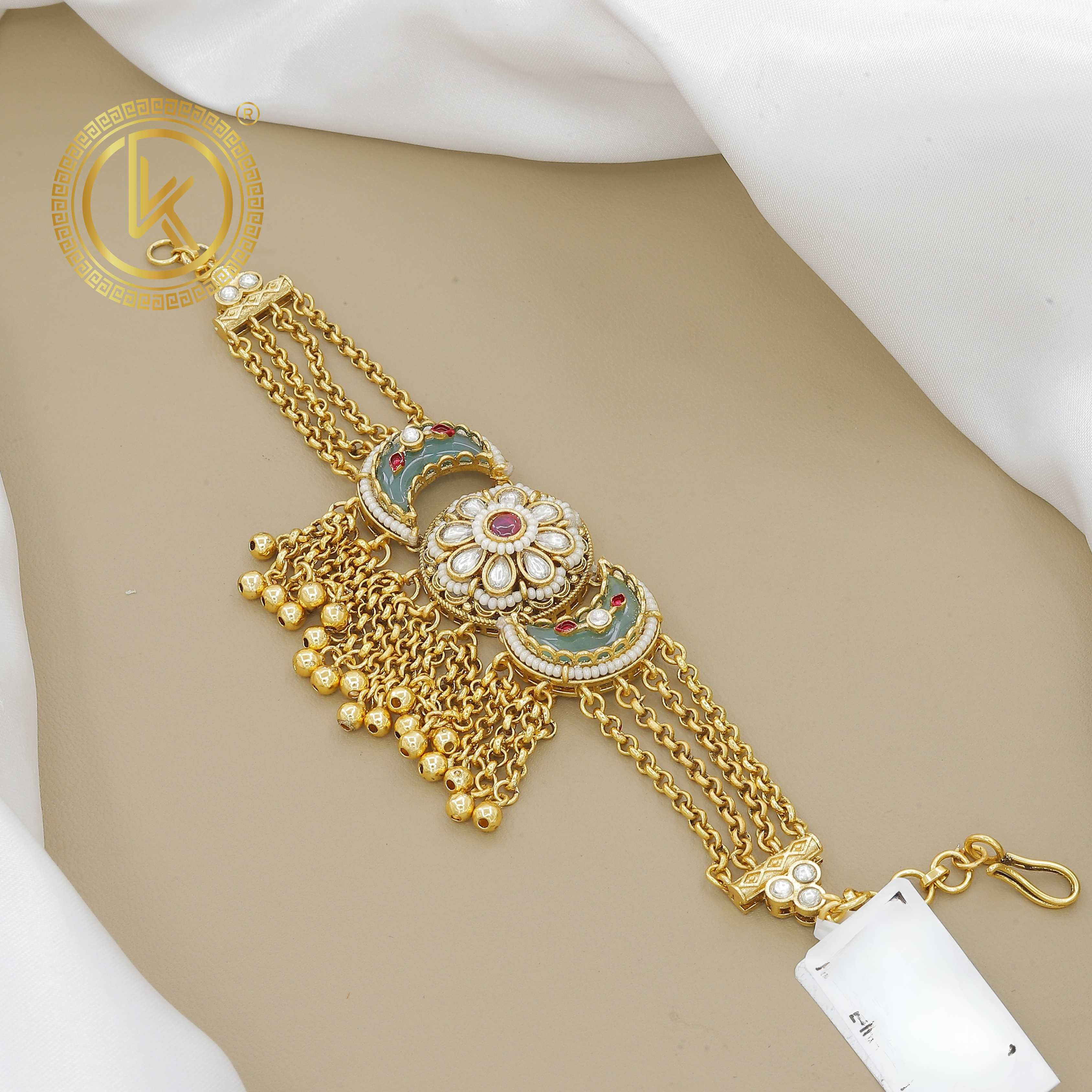 Traditional Chandbali & Floral Bracelet