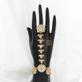 Traditional Gold Plated Hath Panja with Kundan & Pearls