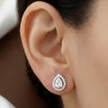 American Diamond Pear Shaped Studs with Screw Back