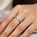 Minimalist Silver Adjustable Ring with Sparkling Crystal Accents