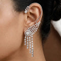Luxury Diamond Statement Ear Cuff with Chandelier Drops