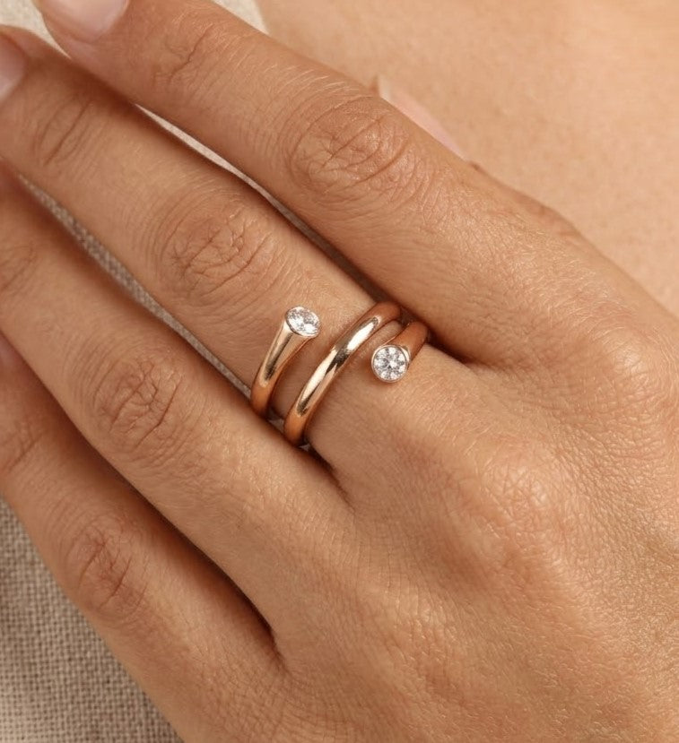 Rosegold-Tone Double Spiral Wrap Ring