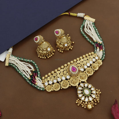 Wedding Antique Choker With Moti Border