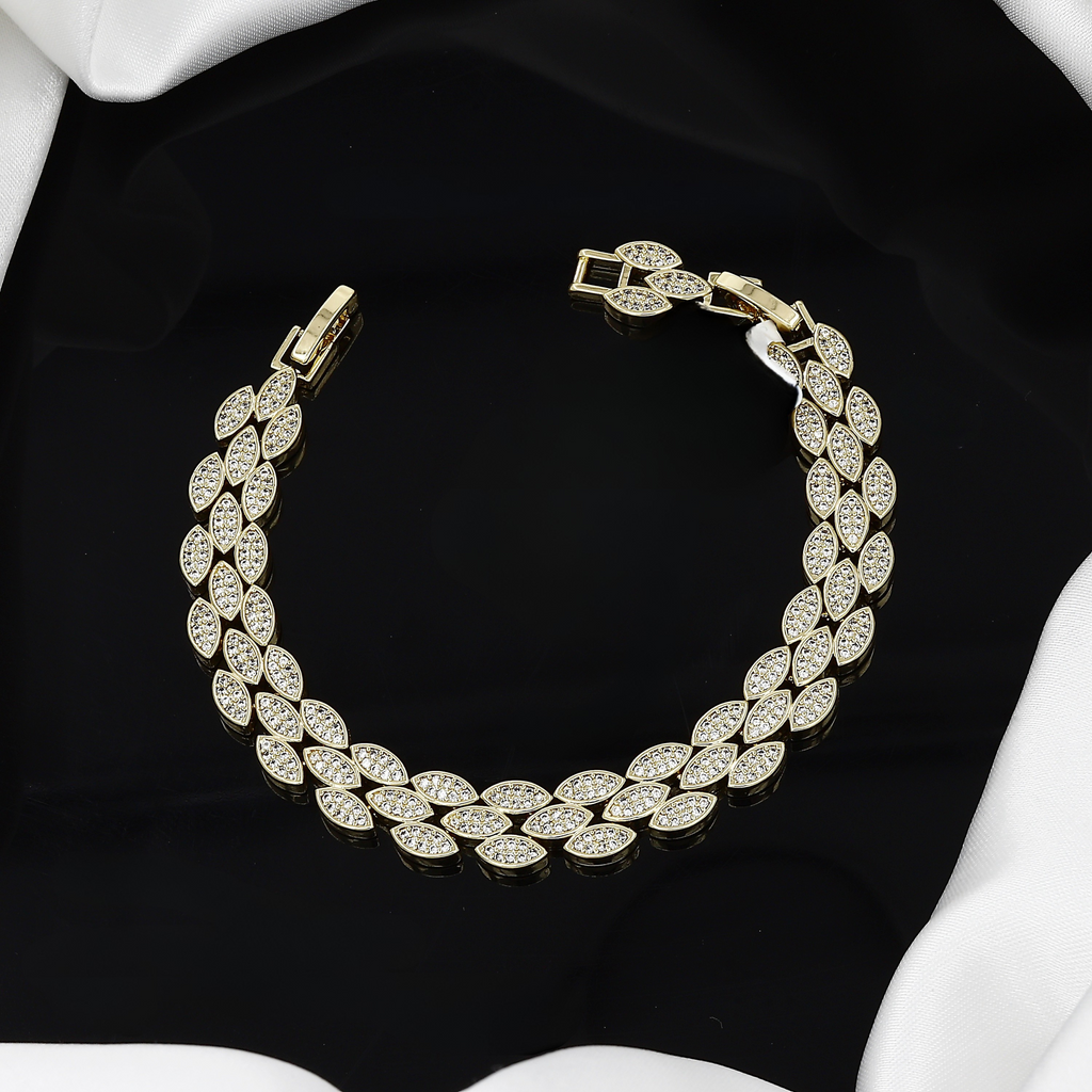 Wedding & Special Occasion CZ Leaf Bracelet
