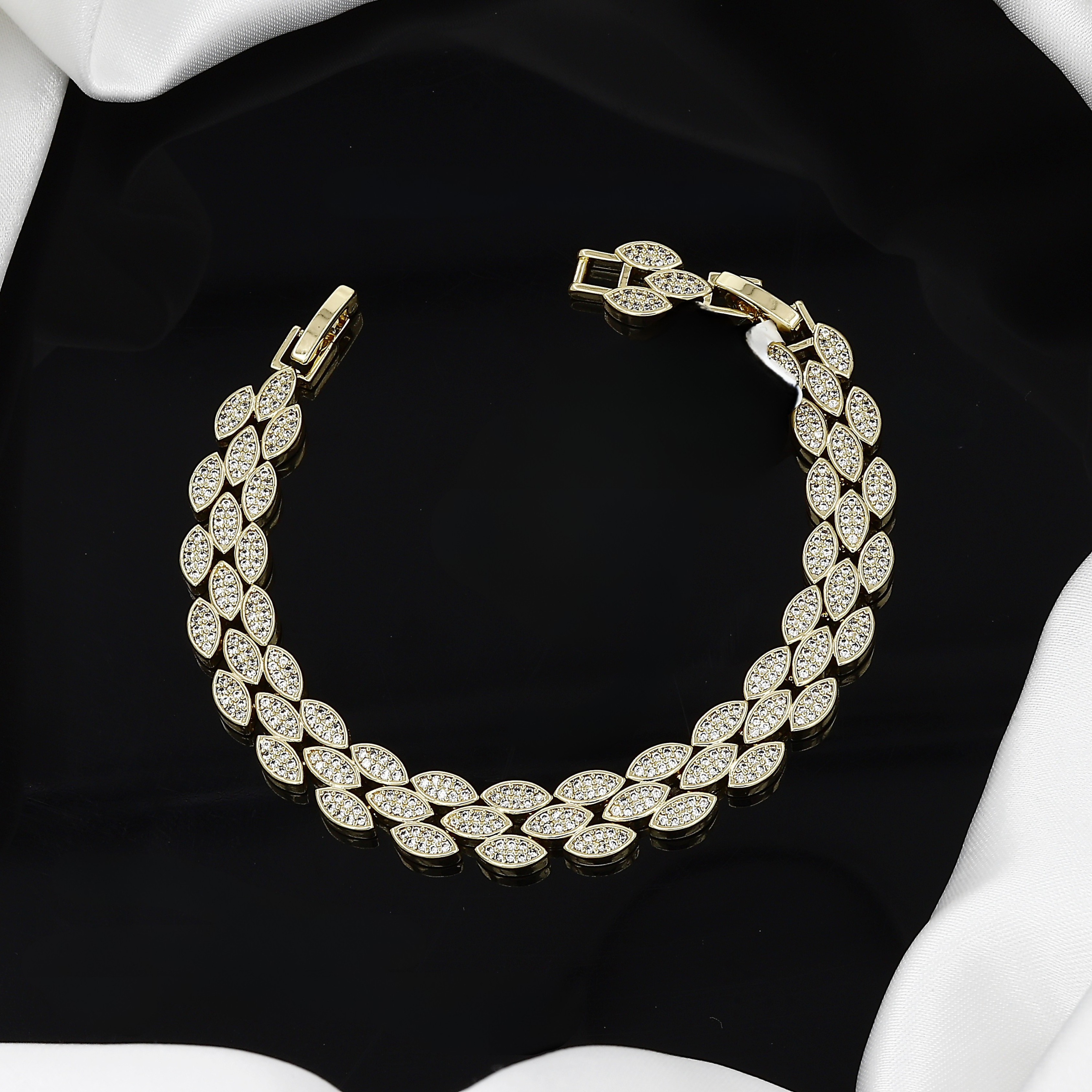 Wedding & Special Occasion CZ Leaf Bracelet