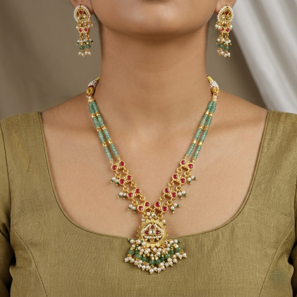 Traditional Beaded Necklace & Earring Set