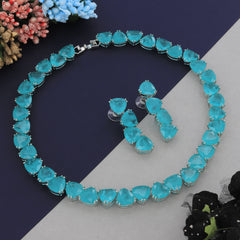 Lime Blue Necklace Set