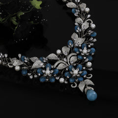 Blue Antique Diamond Necklace Set