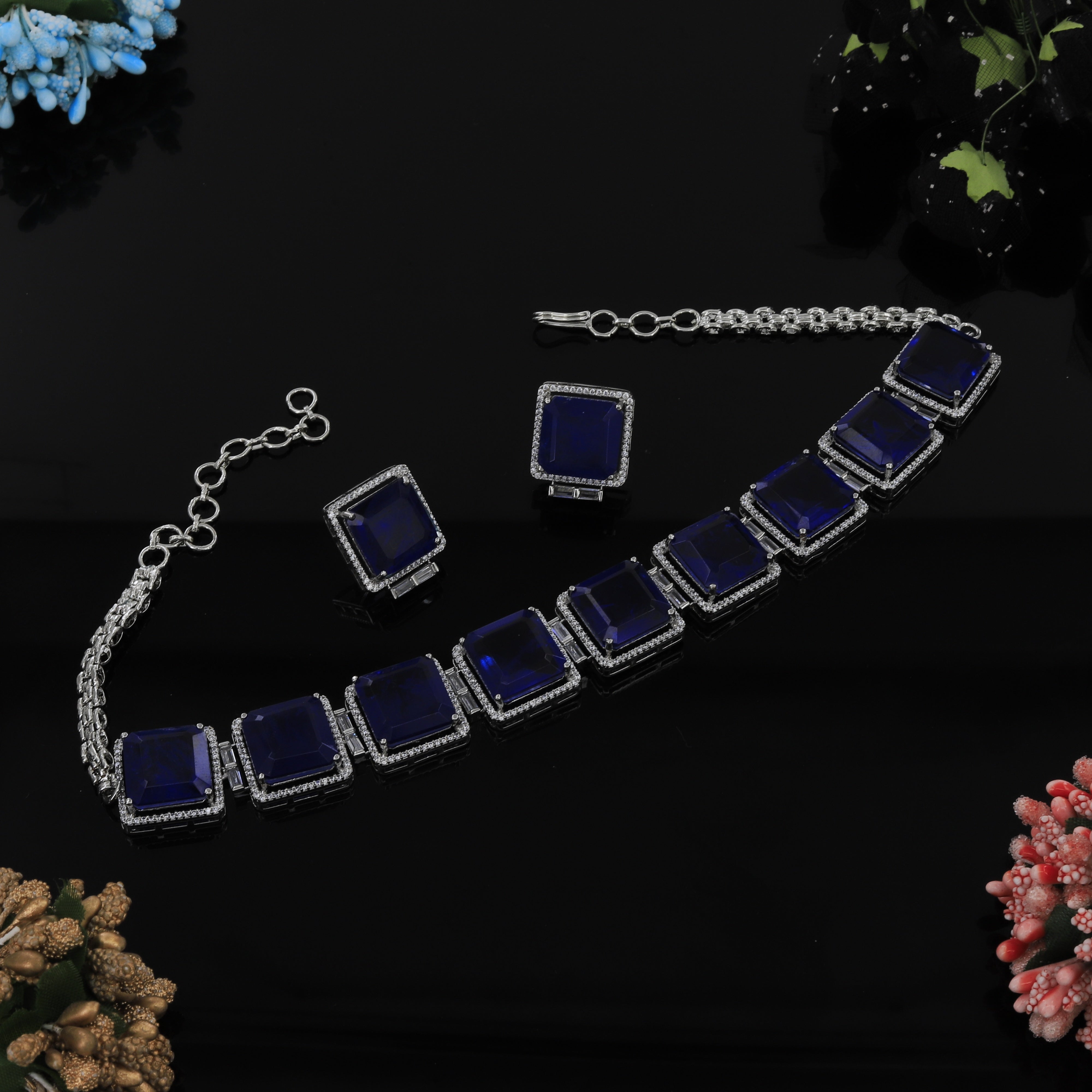Diamond Choker Set With Different Colors