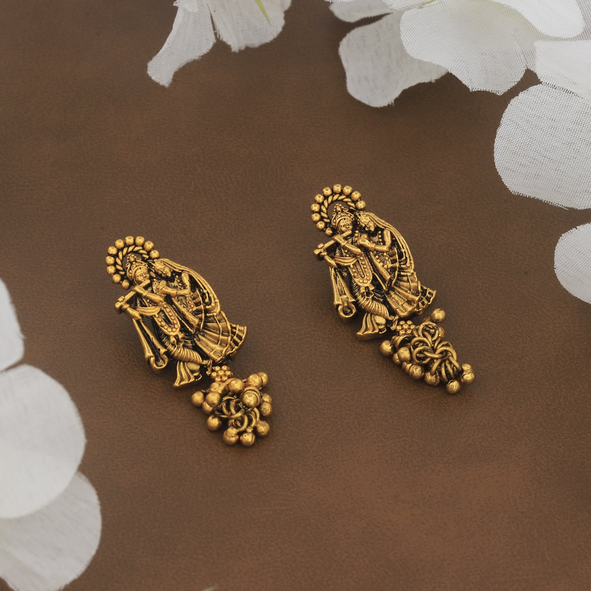 Antique Radhakrishna Design Earrings