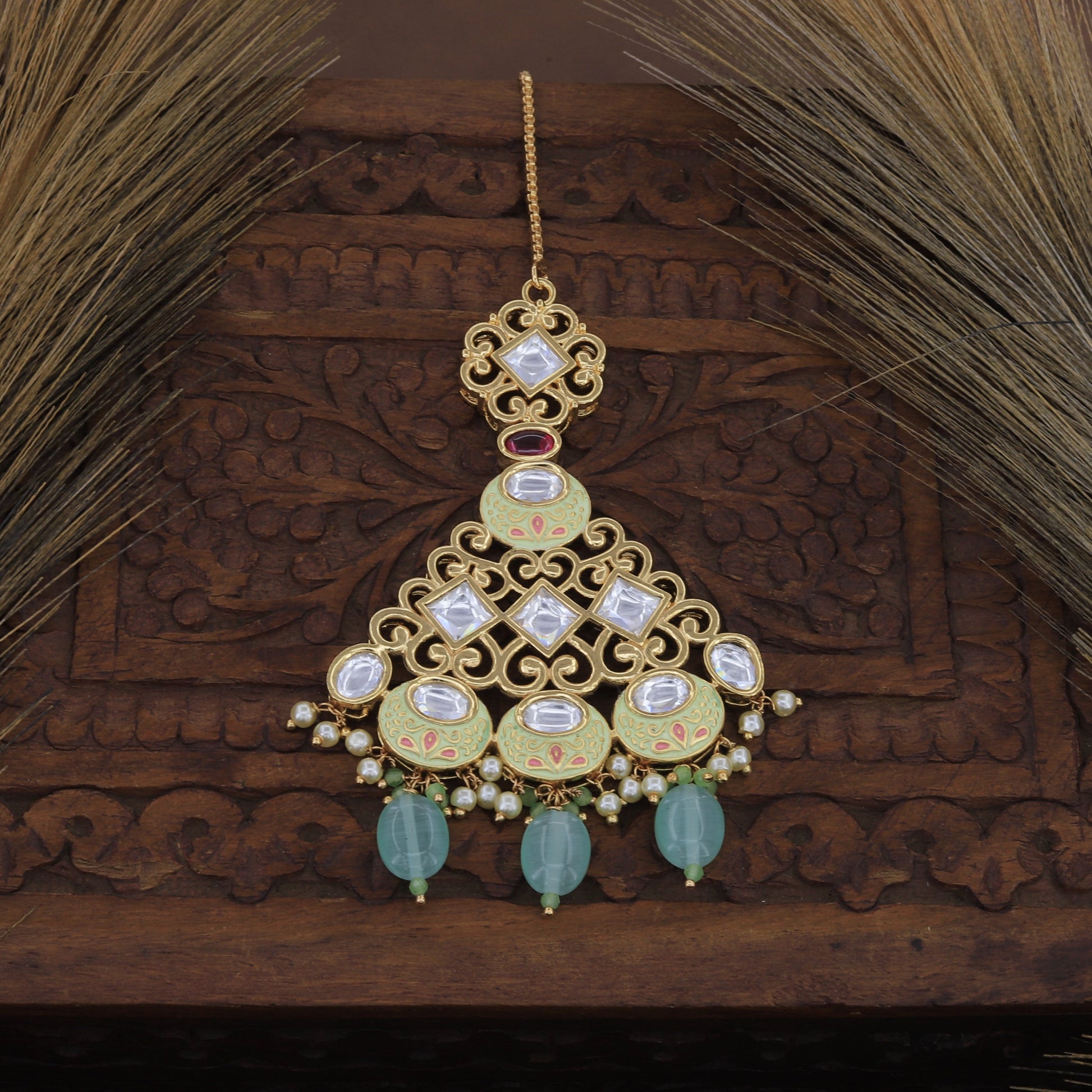 Mint Green Latkan Bridal Set For Bride