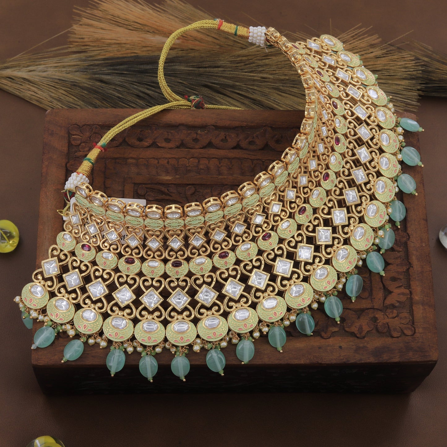 Mint Green Latkan Bridal Set For Bride