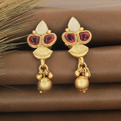 Antique Kundan Necklace With Earrings