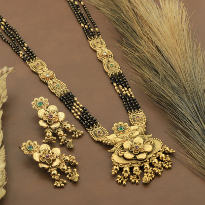 Antique Design Mangalsutra With Earrings