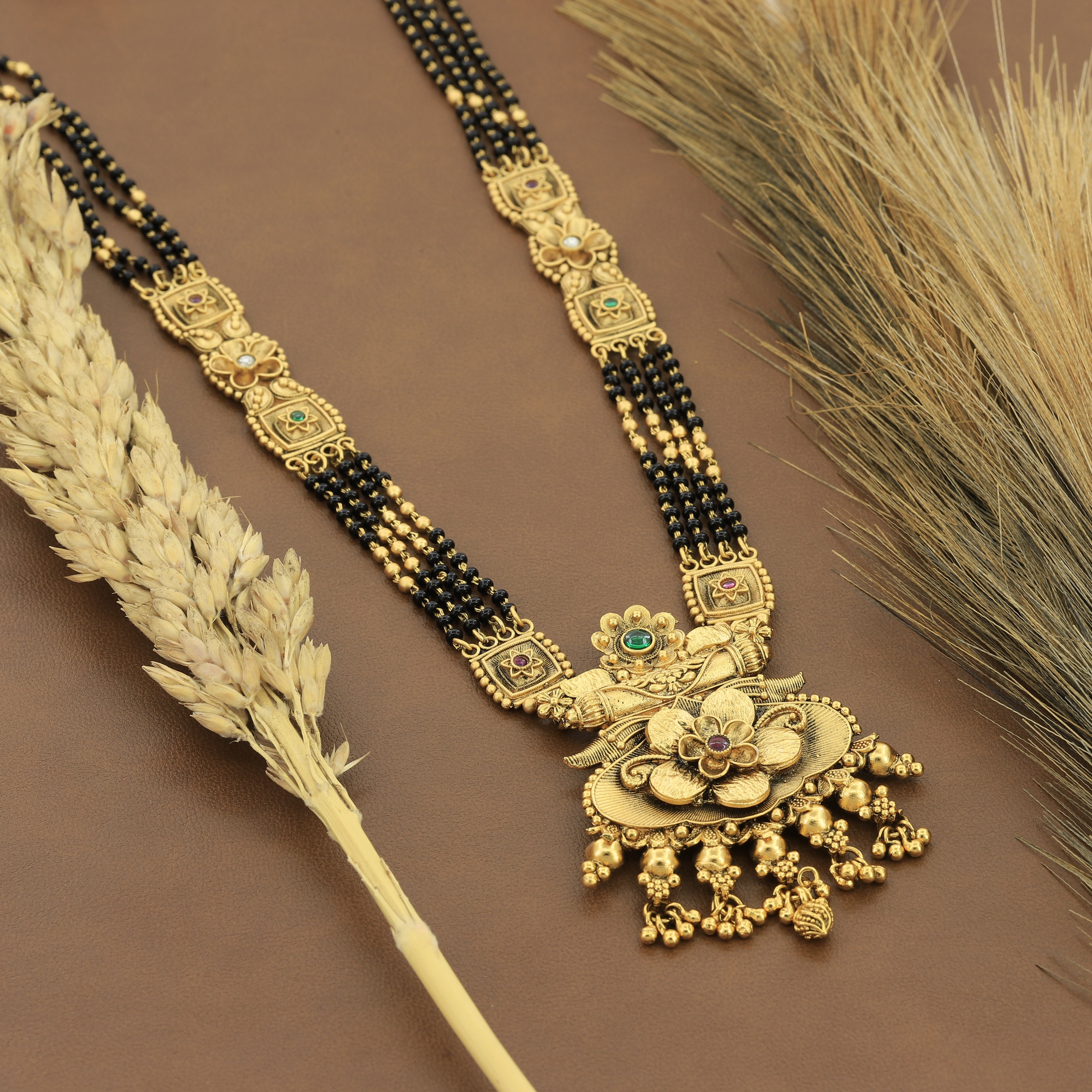 Antique Design Mangalsutra With Earrings