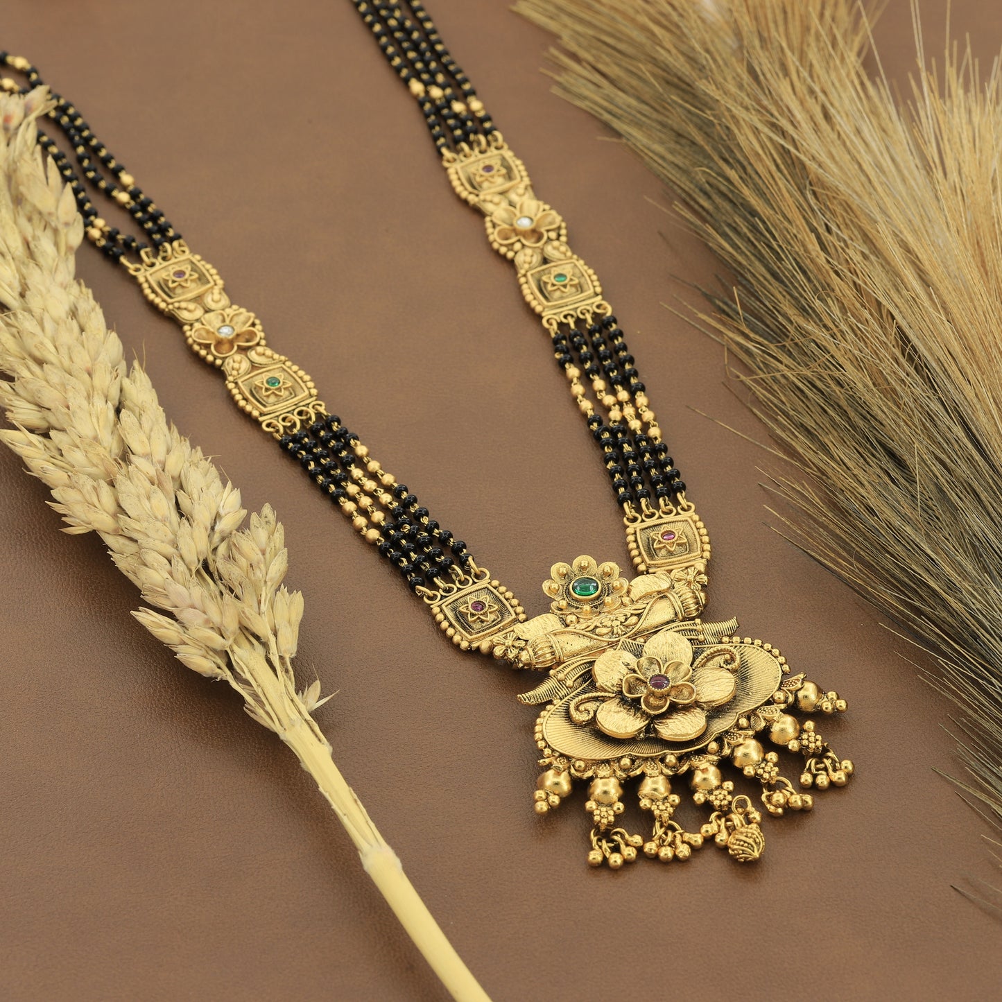 Antique Design Mangalsutra With Earrings