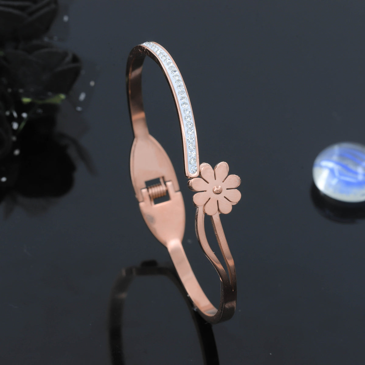 Flower Design Kada Includes Diamonds