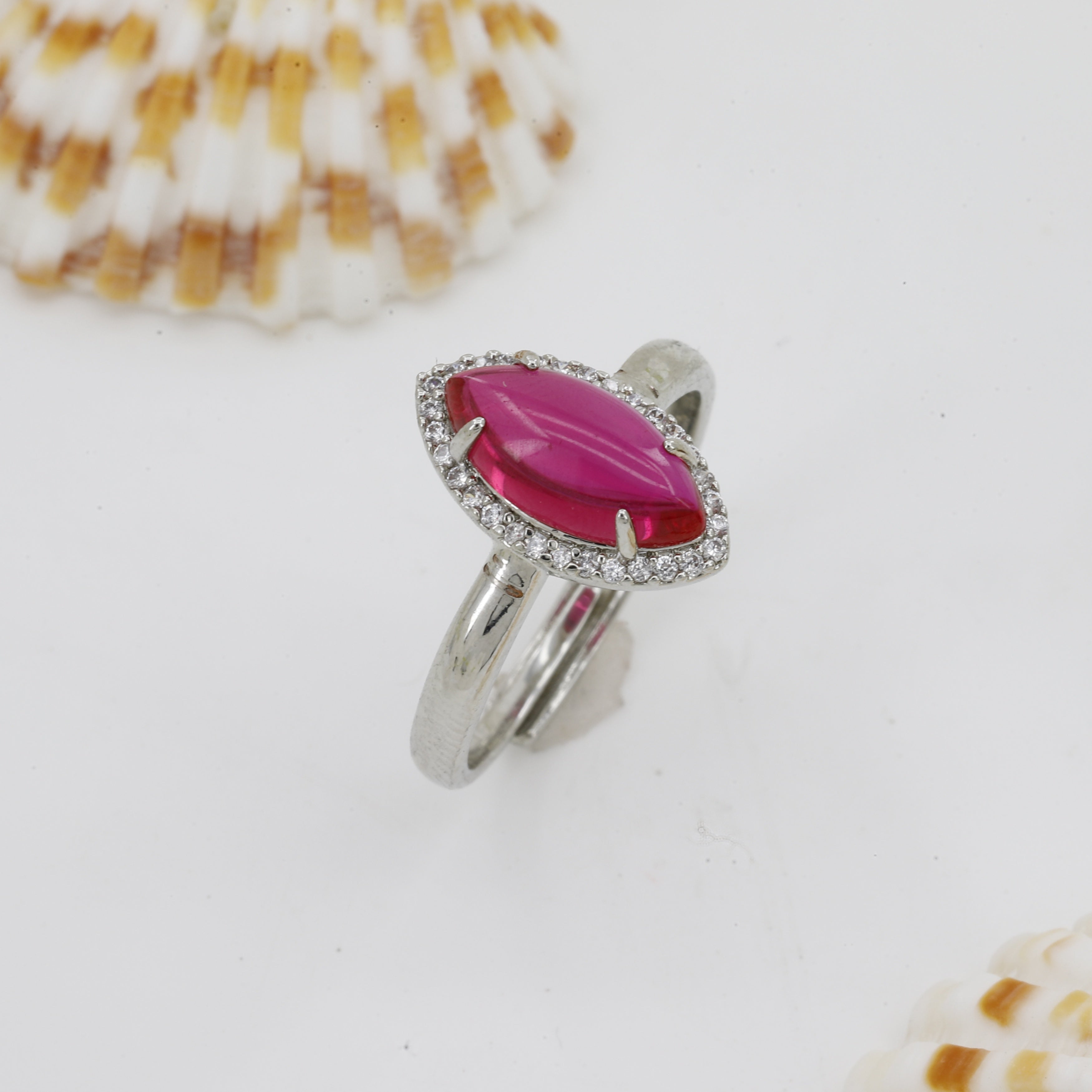 Marquise Design Stone Diamond Free Size Ring