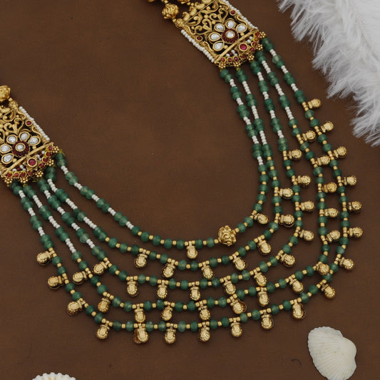 Antique Moti Mala With Earrings