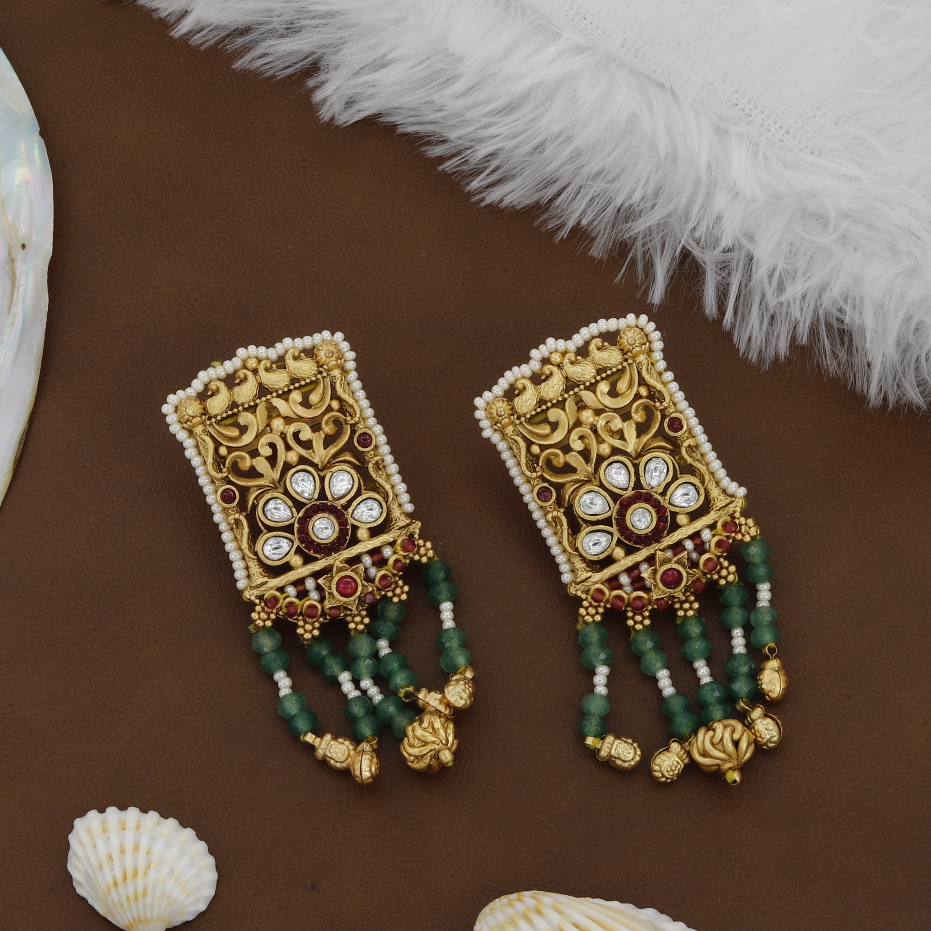 Antique Moti Mala With Earrings