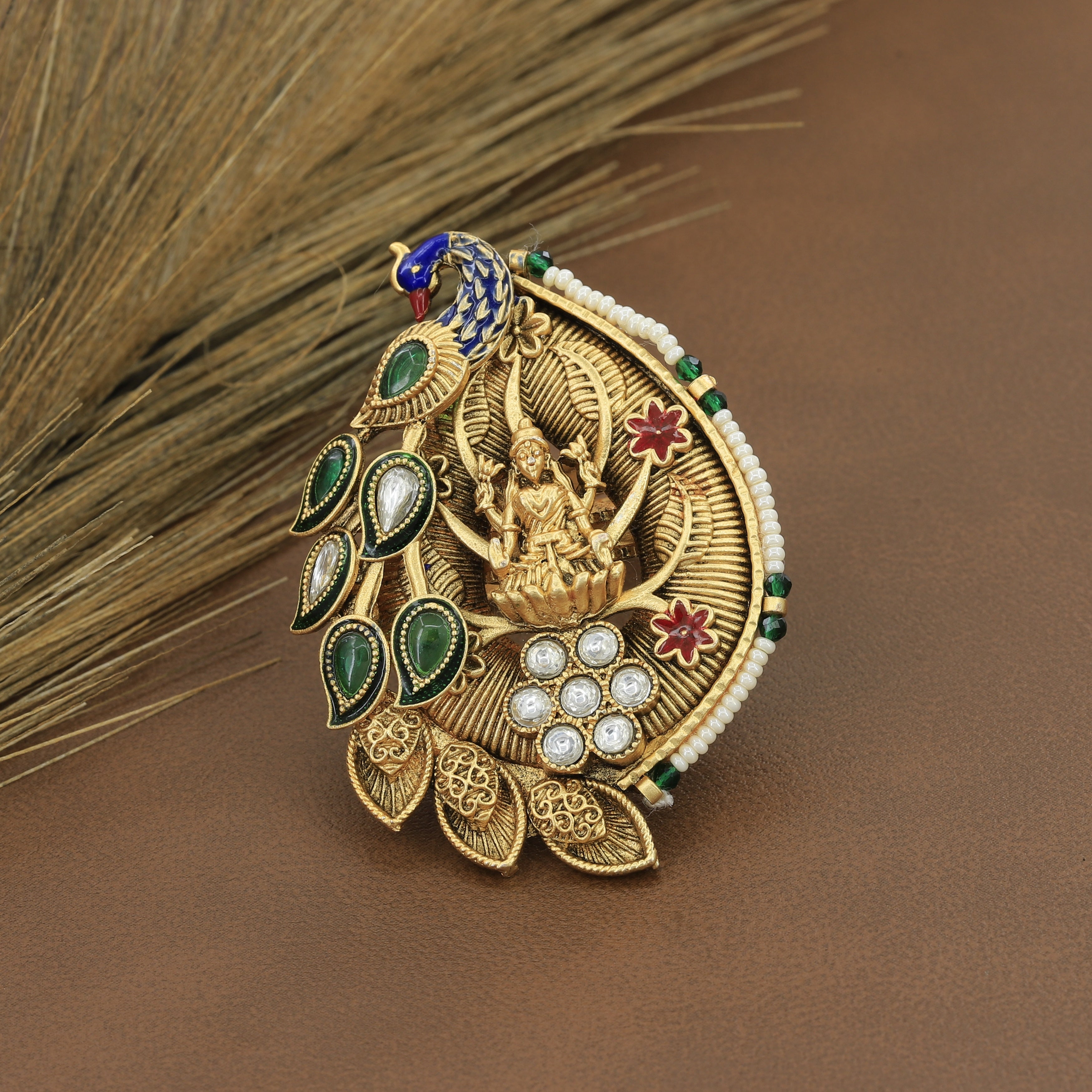 Antique God Peacock Rings With Colors